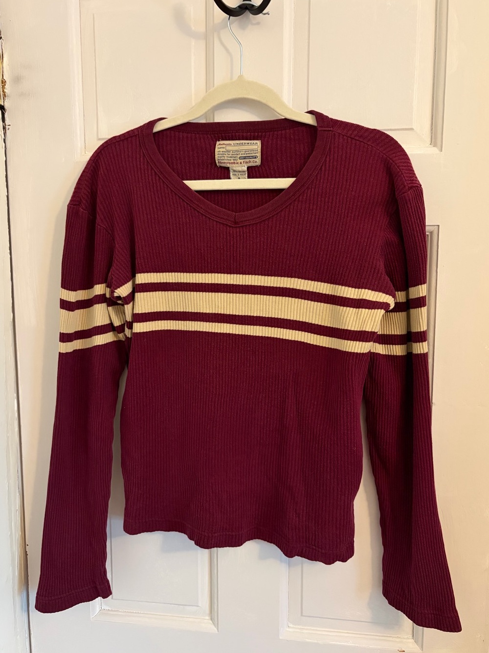Vintage 90s Y2K Abercrombie & Fitch maroon sweater 100% cotton size M